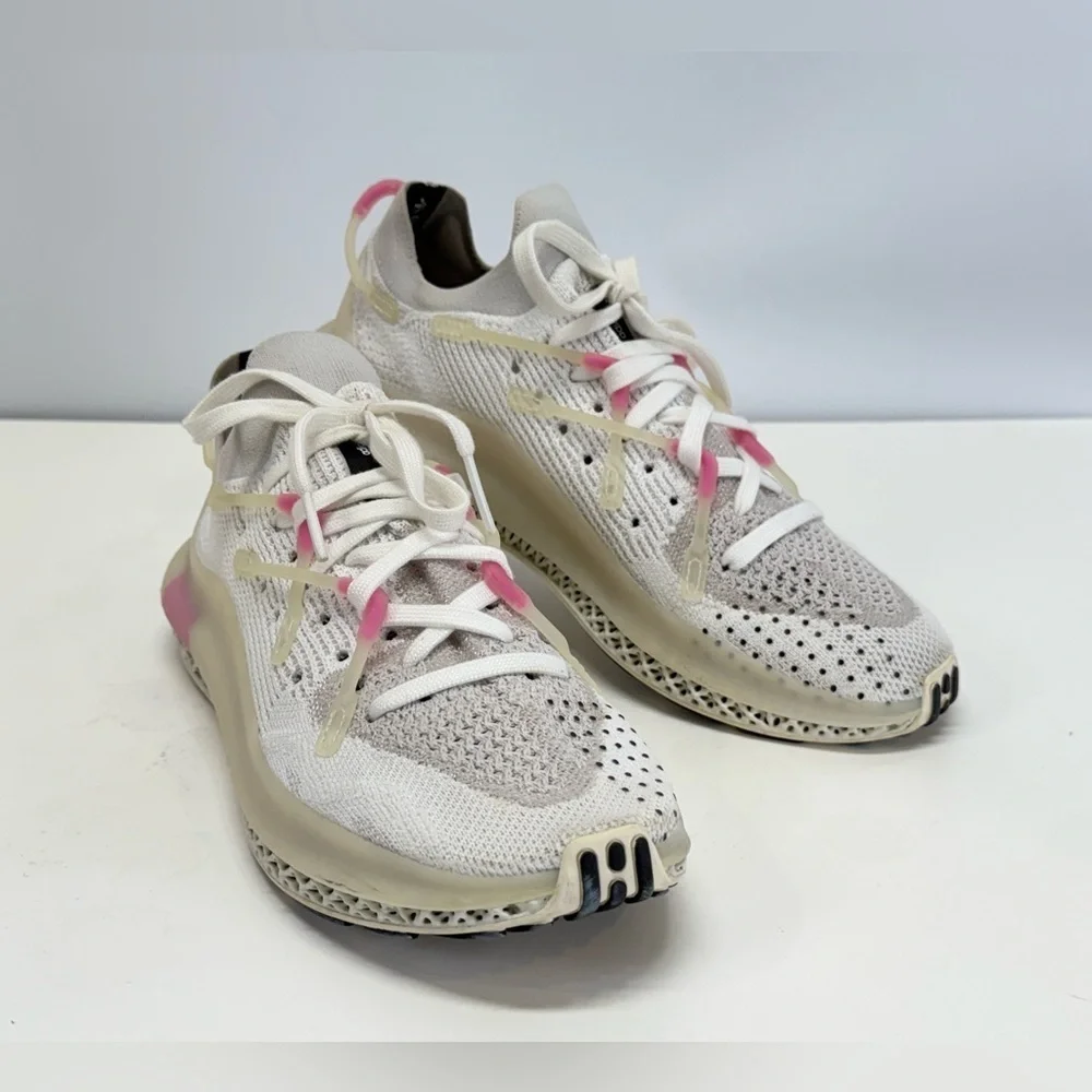 ADIDAS Men's White and pink 4D FUSIO CLOUD running sneakers size 9.5 - Picture 3 of 13